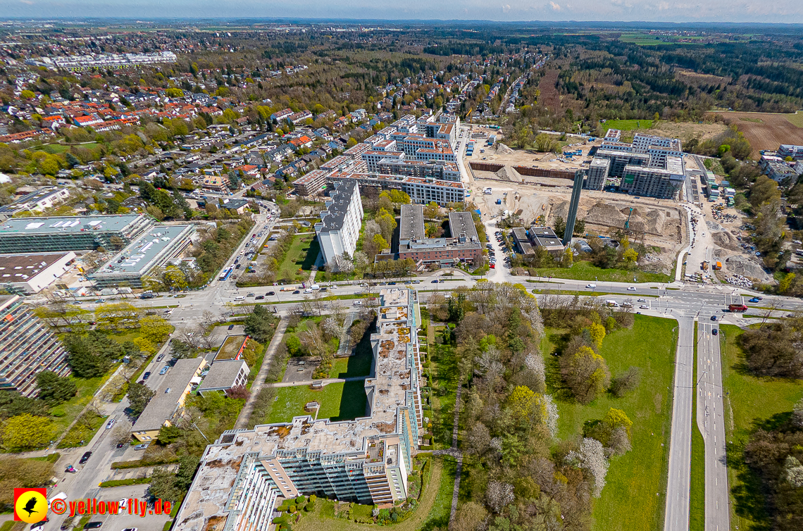 21.04.2023 - Luftbilder von der Baustelle Alexisquartier und Pandion Verde in Neuperlach
